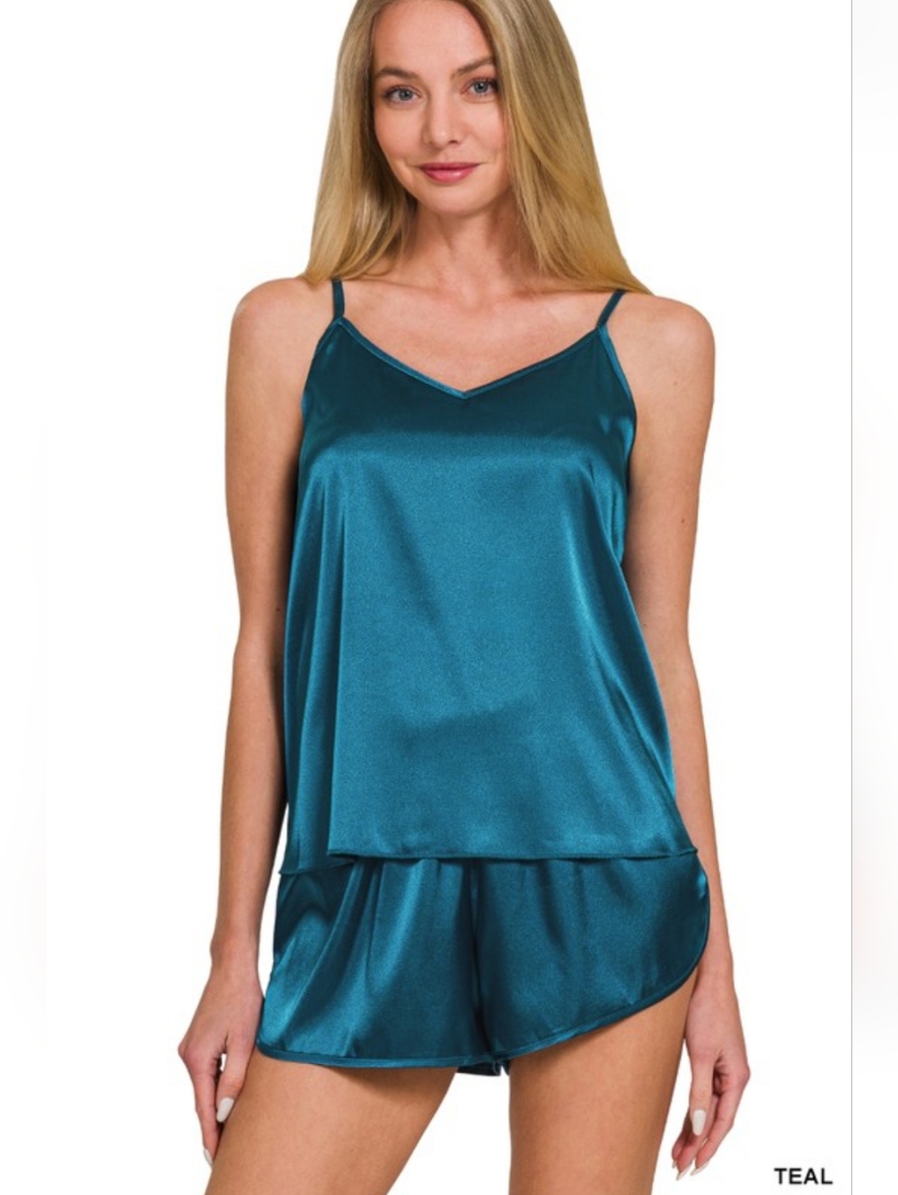 💤 Teal Silky Satin PJ Set